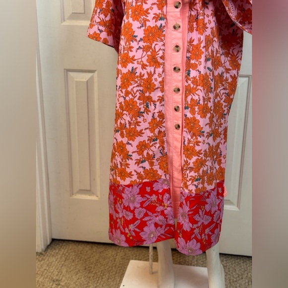 Jessica Simpson Floral Orange and Pink Kimono One Size,  E1. - Picture 9 of 15